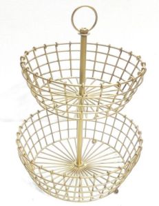 25.3X25.3 Cm 2 Tier Iron Wire Basket