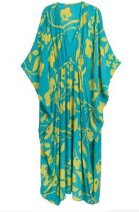 V Neck Ladies Poly Georgette Printed Kaftan, Color : Multicolor