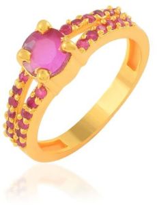 Gold Plated Brass Metal Imitation Ring, Color : Golden Party Wear