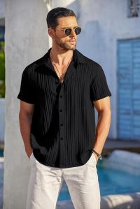 Plain Cotton Fabric Mens Casual Shirt, Color : Multicolor All Size