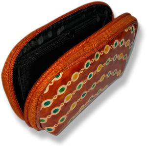 Printed Genuine Leather Pouch Bag, Color : Multicolour Medum