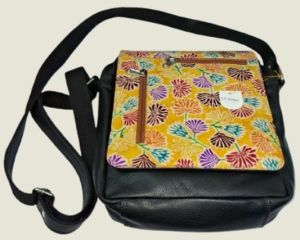 Printed Genuine Leather Shoulder Bags, Color : Multicolor