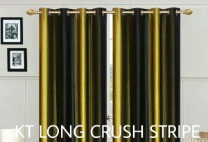 Printed Long Crush Curtain Fabric, Color : Multicolour
