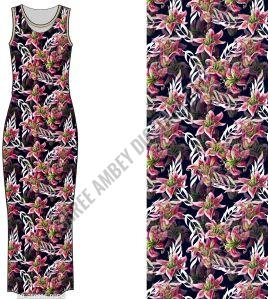 Printed Sling Cut Long Gown M, XL, XXL