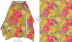 Printed Western Beach Wear Wrap Skirt XXl