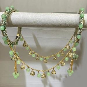 Brass Polished Green Bridal Bangles 2.4/2.6/2.8 Wedding