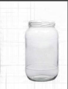 1000 Ml Transparent Plain Round Glass Jar