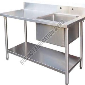 Stainless Steel Table With Sink, Sink Style : Bowl