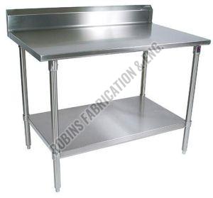 Polished Plain Stainless Steel Work Table, Shape : Rectangular