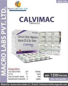 Calcium Citrate 1000mg +vit D3 200 Iu+zinc Sulphate 4 Mg +magnesium Hydroxide 100 Mg