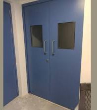 Polished Stainless Steel Clean Room Door, Color : Blue