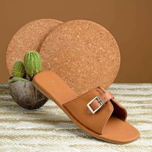 Women Tan Brown Flat Sandals