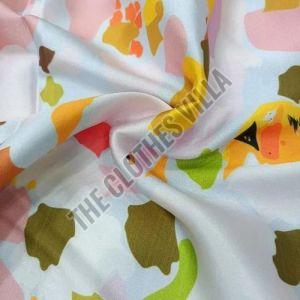 Printed Satin Fabric, Color : Multicolor