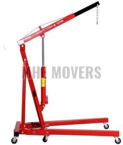 Mild Steel Manual Hydraulic Floor Crane, Color : Red, Yellow