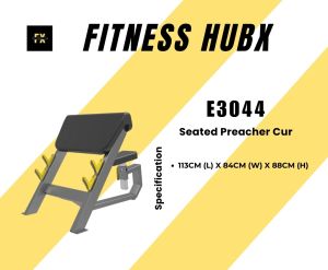 Seated Preacher Curl For Gym, Color : Black
