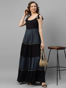 WOMEN'S BLOCKING MAXI DRESS