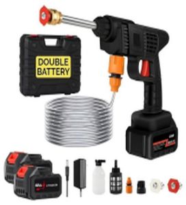 Double Battery Cordless Portable Pressure Washer Gun