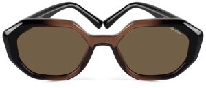 Rayvex Brown Polarized Hexagonal Men Sunglasses