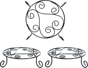 Round Plant Stand – Black Iron