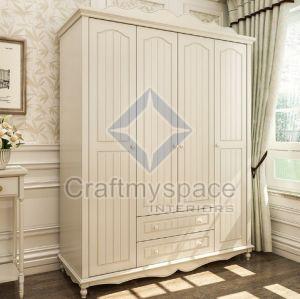 Polished Wooden Duco Finish Wardrobe, Color : White Standard
