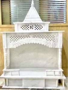 Plain Antique Polished White Marble Temple for Worship Use
