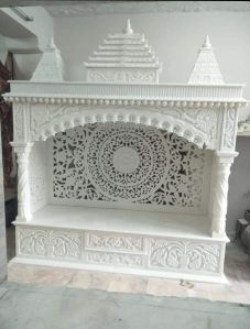 Indoor Traditional White Marble Mandir