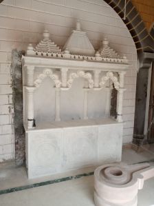 Plain Luxury Polished White Marble Temple for Worship Use
