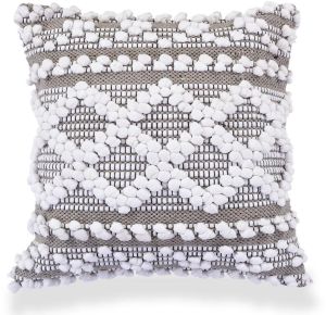 Handmade Grey and White Cotton Cushion Cover