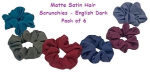 Matte Satin Hair Scrunchies -RB-76-Dark