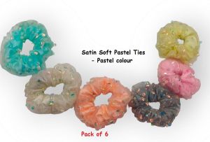 Satin Soft Pastel Hair Scrunchies-RB-95-L