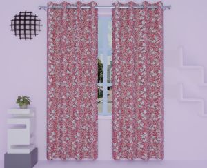 4d Print 84 Maroon Window Curtain