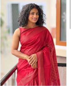 Plain Kota Silk Saree, Packaging Type : Red