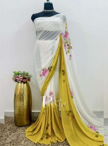 Women Floral Handpainted Saree Sku 15