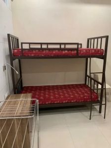 Madni Enterprises Iron Hostel Metal Bunk Bed, Color : Matte Black