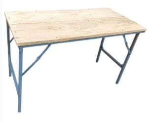 Wood & Stainless Steel Counter Table