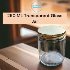 Straight Steel Cap Transparent Glass Jar for Candle Making
