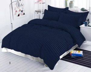 Satin Stripe Dyed King Size Bedsheet 210 TC