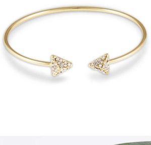 Gold Metal Crystal Arrow Bracelet