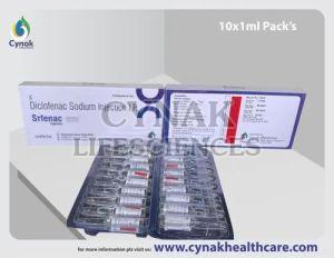 Srfenac Diclofenac Sodium Injections, Packaging Type : Box