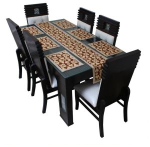 Waterproof & Dustproof Dining Table Runner With 6 Placemats