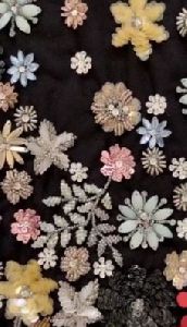 Handmade Beaded Floral Dress Fabric, Packaging Type : Poly Bag