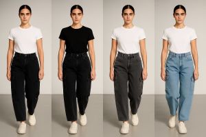 Denim Womens Baggy Jeans, Color : Black 28, Technics : Washed