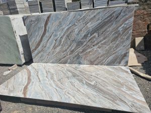15mm White Polished Brown Marble Slab