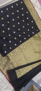 black zari weave banarasi silk saree