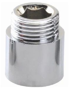 3/4 X 1/2 Inch CP Brass Silver Nipple