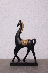 Handcrafted Black Gold Giraffe Statue