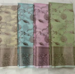Kota Tissue Linen Sarees Daily Wear, Wedding Wear