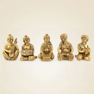 Brass Five Musicians Set  Handcrafted Artistic Home Decor