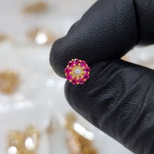 Panjab Jewelry Polished Gold Latest Casting Nose Pin, Color : Golden