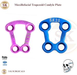 Titanium S K Surgicals Coated Maxillofacial Trapezoid Condyle Plate